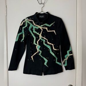 Kevin Garcia Originals vintage couture horse show black bedazzled shirt M